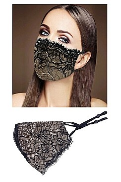 PACK OF 12 DUST PROOF LACE FACE MASK