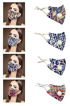 PACK OF 12 UNIQUE TIE DYE FASHION MASK