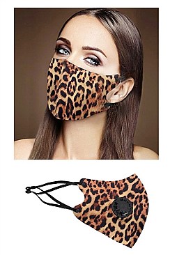 PACK OF 12 CLASSY LEOPARD RESPIRATOR MASK