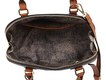 2-in-1 Geometric Monogrammed Dome Satchel Set