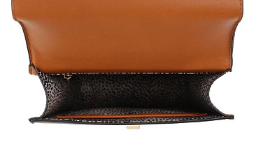 Geometric Monogrammed Turn Lock Crossbody