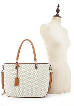 2-in-1 Geometric Monogrammed Tote Set