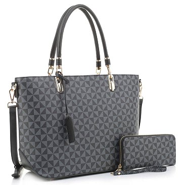 2-in-1 Geometric Monogrammed Tote Set
