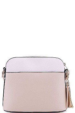 CUTE TWO COLOR MATCH CROSSBODY BAG