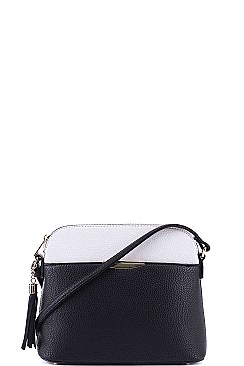 CUTE TWO COLOR MATCH CROSSBODY BAG