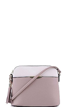 CUTE TWO COLOR MATCH CROSSBODY BAG