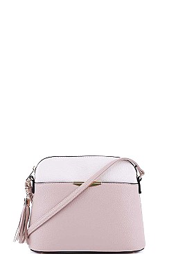 CUTE TWO COLOR MATCH CROSSBODY BAG