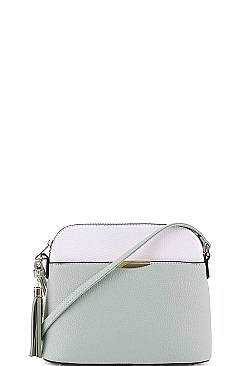 CUTE TWO COLOR MATCH CROSSBODY BAG