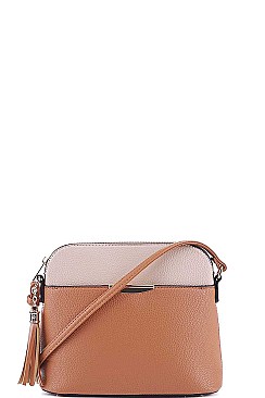 CUTE TWO COLOR MATCH CROSSBODY BAG