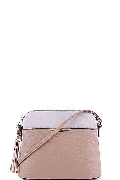 CUTE TWO COLOR MATCH CROSSBODY BAG