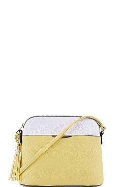 CUTE TWO COLOR MATCH CROSSBODY BAG