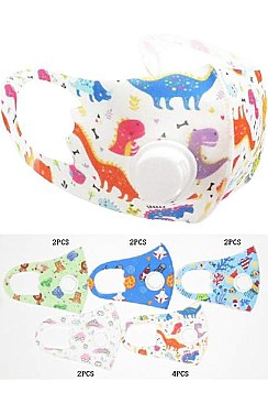 PACK OF 12 ASSORTED COLOR DUST PROOF KIDS RESPIRATOR MASK