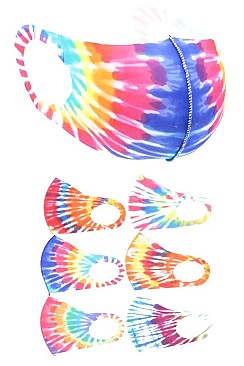 PACK OF 12 TIE DYE DUST PROOF MASK