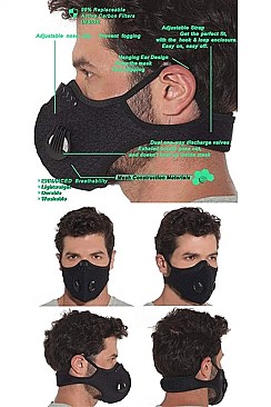 PACK OF 12 FASHION DOUBLE RESPIRATOR MASK WITH VELCRO STRAP