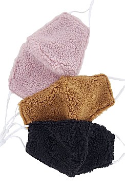 WASHABLE FAUX SHERPA FUR FACEMASK