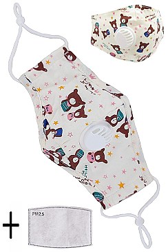 PACK OF 12 ASSORTED COLOR DUST PROOF KIDS RESPIRATOR MASK