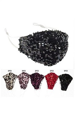 PACK OF 12 FASHION ASSORTED COLOR SEQUIN ACCENT