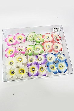 Pack of 12 (pieces) Assorted 2-pc Hawaiian Flower Hair Pin Set