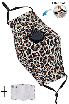 PACK OF 12 DUST PROOF LEOPARD MASK WITH FILTER SLOT