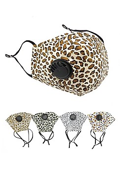PACK OF 12 DUST PROOF LEOPARD MASK WITH FILTER SLOT
