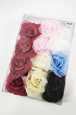Pack of 12 (pieces) Assorted Rose Corsage Hair Pin