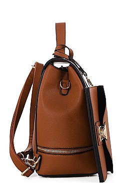 2in1 Chic Stylish Buckled Fashion Backpack JYMA-3016CS