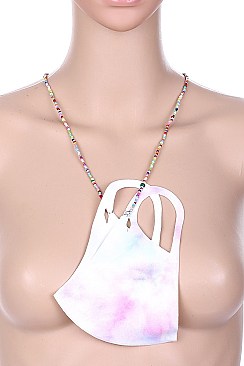 PACK OF 12 FASHION ASSORTED COLOR SEED BEAD MASK LANYARD