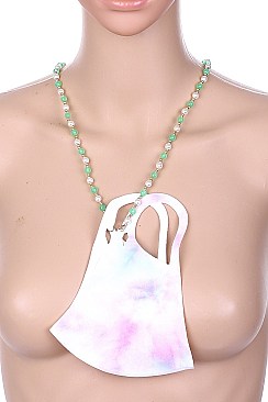 PACK OF 12 TRENDY MULTI BEAD ASSORTED COLOR MASK LANYARD
