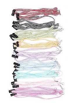 PACK OF 24 2-PC FASHION ASSORTED COLOR MASK LANYARD SET