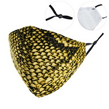 SNAKE SKIN PRINT UNISEX MASK W/ ADJUSTABLE ELASTIC EAR STRAP