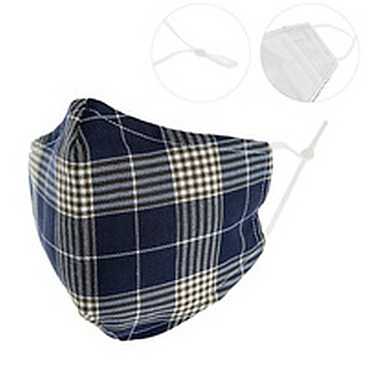CLASSIC PLAID PRINT UNISEX MASK W/ FILTER POCKET
