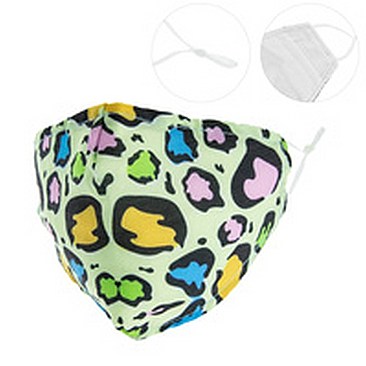 LEOPARD PRINT UNISEX MASK W/ FILTER POCKET