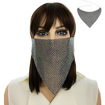 Veil Mesh Mask W/ Rhinestone