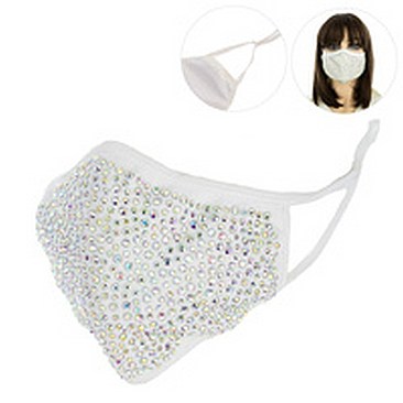 Bright Fashion Colors Bling Face Mask W/ Rhinestone