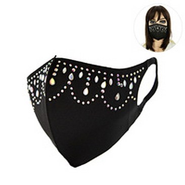 Classy Bling Face Mask W/ Rhinestone