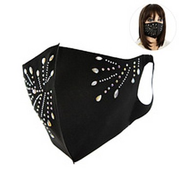 Trendy Bling Face Mask W/ Rhinestone