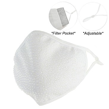 Filter Pocket & Adjustable Elastic Ear Strap Bling Mask