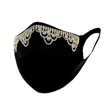 TRENDY RHINESTONE MASK W/ COMFORTABLE EARLOOP