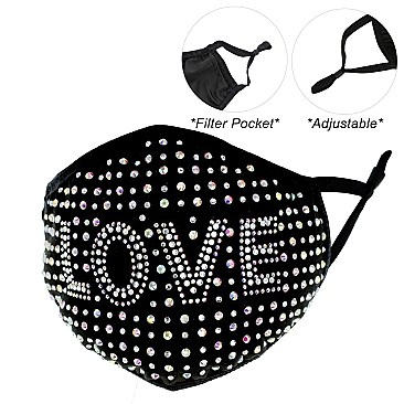 Chic Love Rhinestone Bling Mask