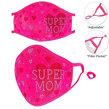 STYLISH SUPER MOM & HEARTS FACE MASK