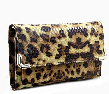 Leopard Textured Clutch