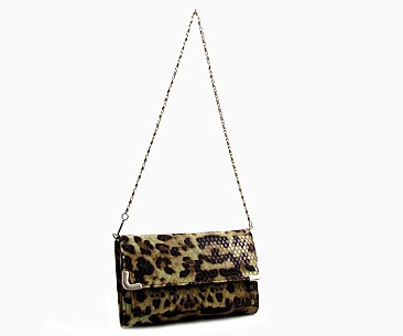 Leopard Textured Clutch