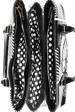 FASHIONABLE Nicole Lee PRINTED SATCHEL BAG JYMAX-14136