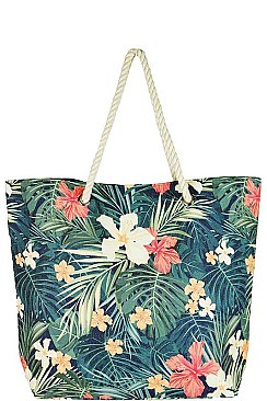 STYLISH LUSH TROPICAL FLOWER PRINT ECO BAG JYMB0032