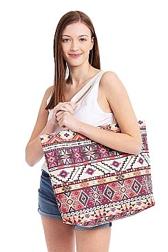 AZTEC PATTERN TOTE BAG