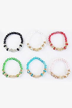 PACK 0F 12 FASHION ASSORTED COLOR Butterfly Accent BRACELETS