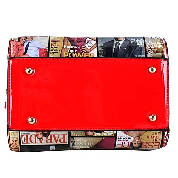 Obama Hologram Magazine Print 2 in 1 Metal Frame Satchel SET