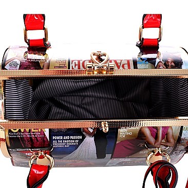 Obama Hologram Magazine Print 2 in 1 Metal Frame Satchel SET