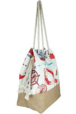 SEA LIFE PRINT 2-TONE TOTE BAG