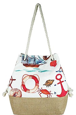 SEA LIFE PRINT 2-TONE TOTE BAG